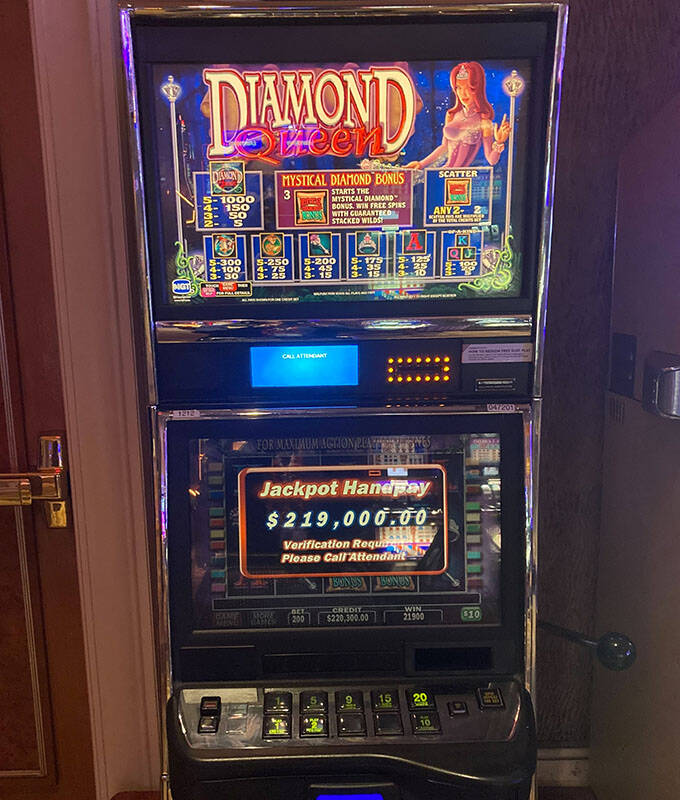 A slots player hit a $219,000 jackpot playing Diamond Queen on Tuesday, Feb. 14, 2023, at Caesa ...