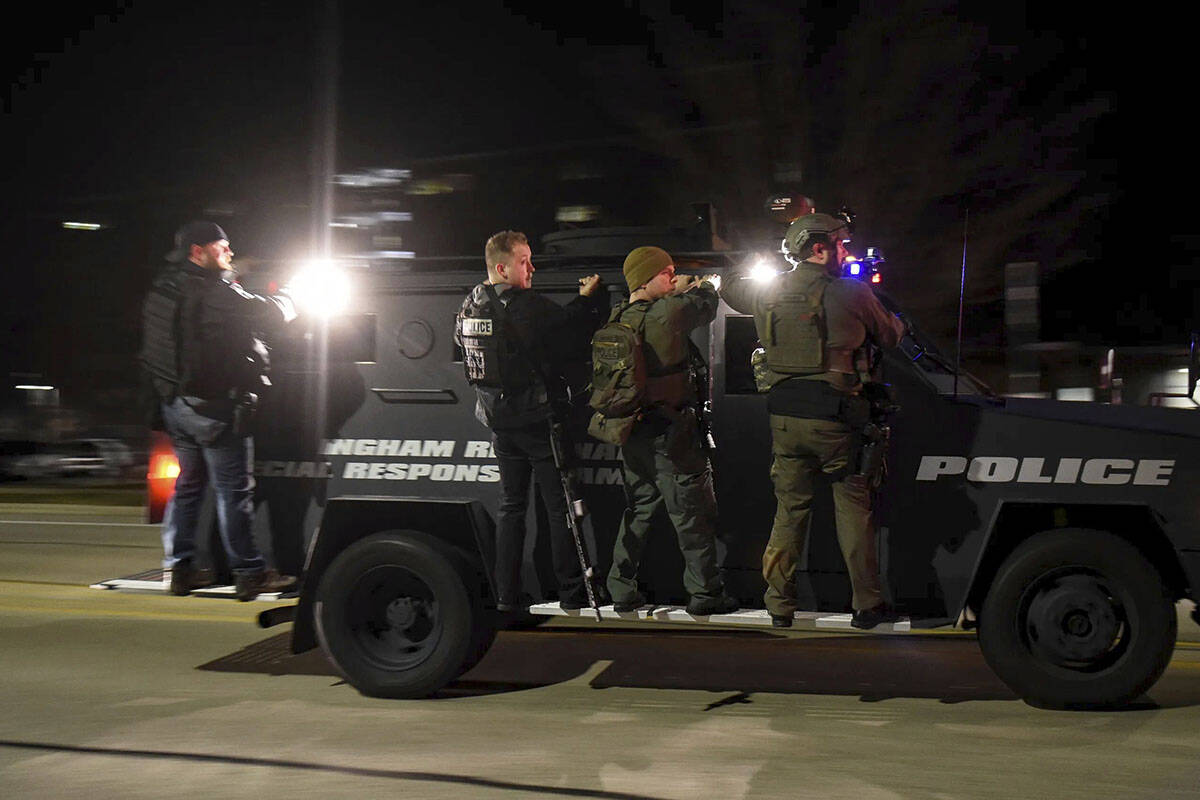 First responders are on the scene at Michigan State University following shootings on campus in ...
