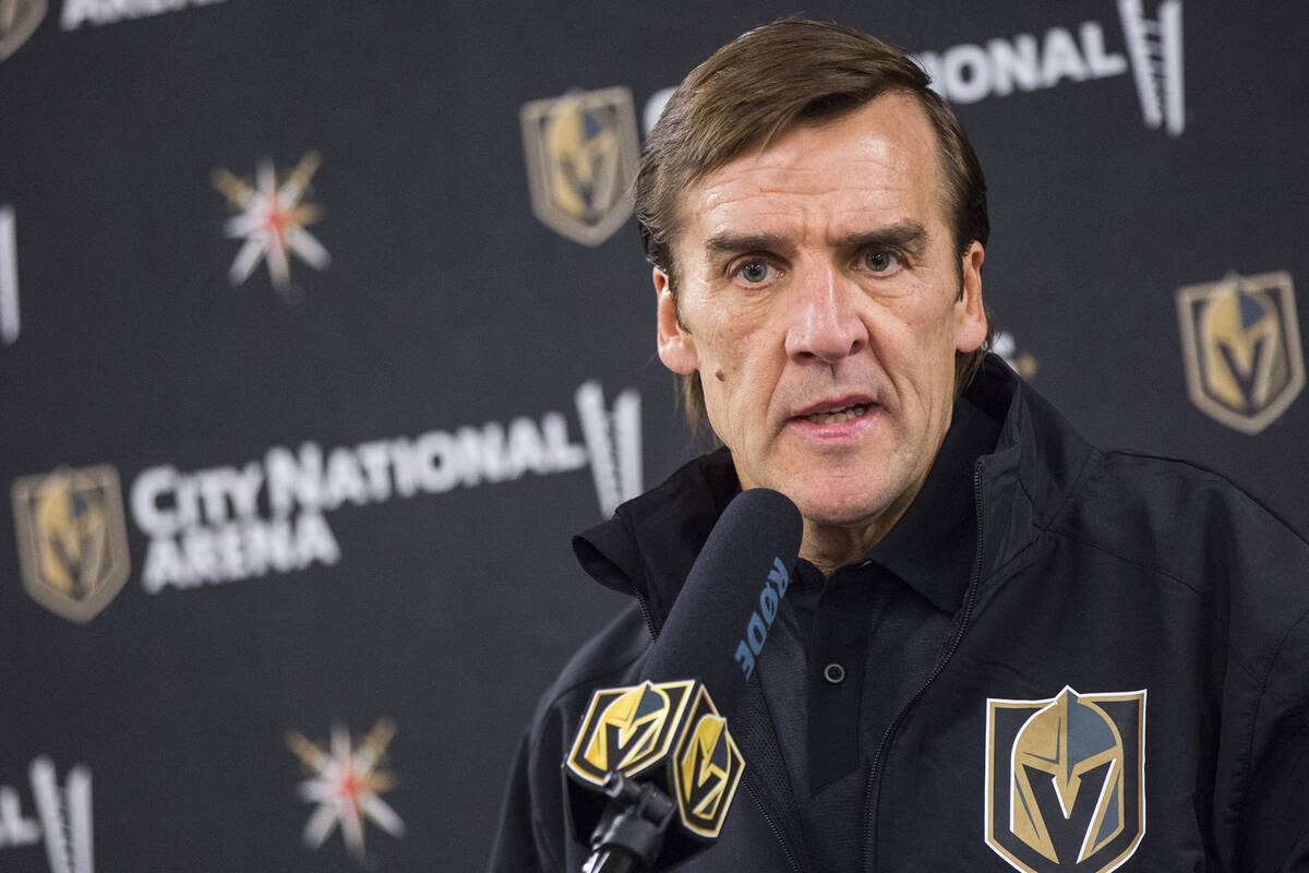 Golden Knights president of hockey operations George McPhee is shown Tuesday, June 25, 2019. (C ...