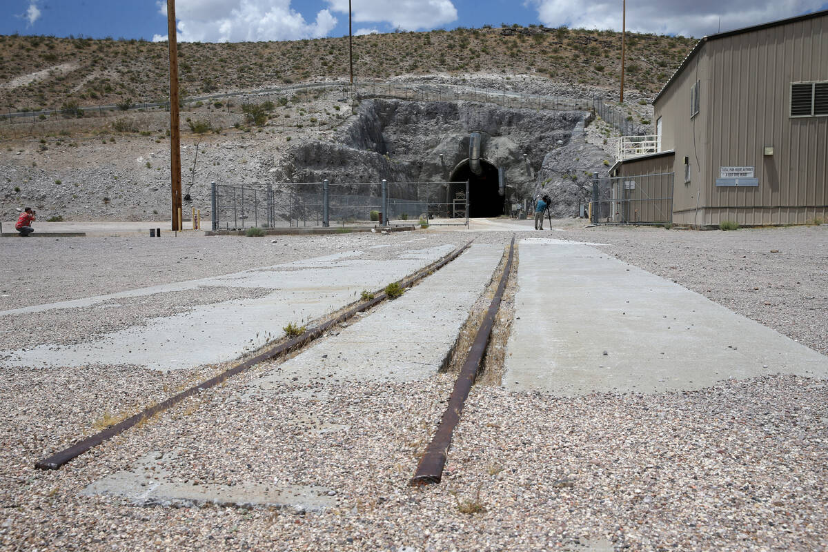 The south portal to a 5-mile tunnel in Yucca Mountain 90 miles northwest of Las Vegas on Friday ...