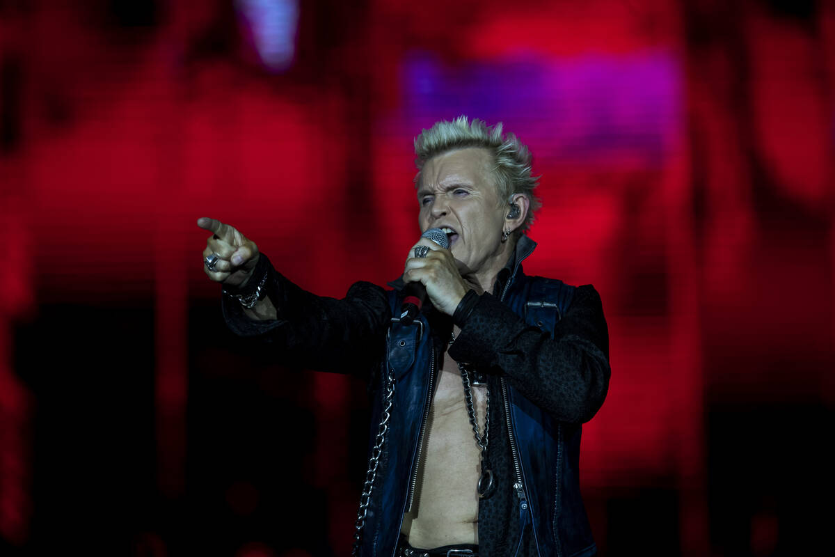 British singer Billy Idol performs during the Rock in Rio festival in Rio de Janeiro, Bra...