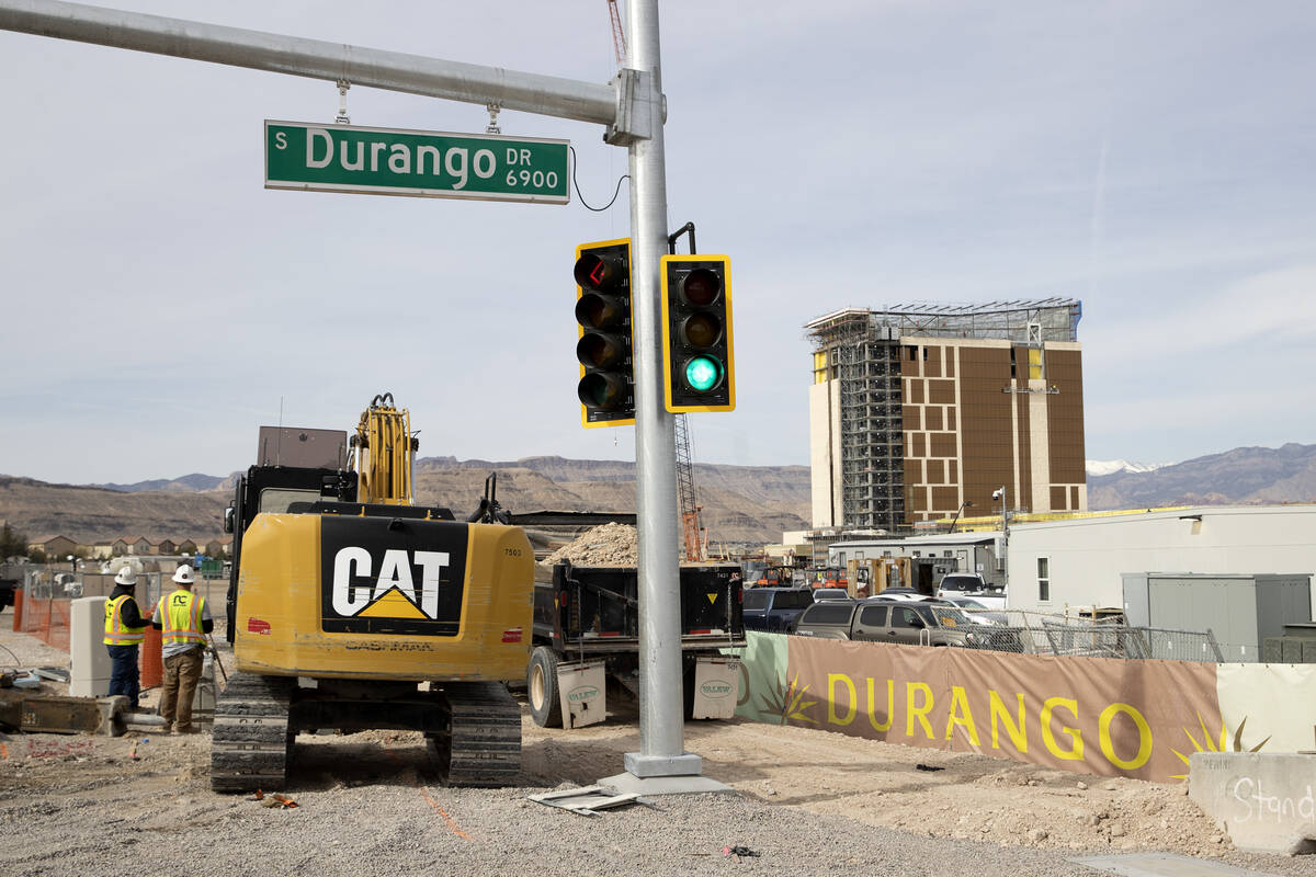 Station Casinos' Durango hotel project is under construction on Friday, Feb. 17, 2023, in Las V ...