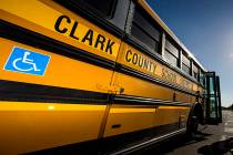 Clark County School District bus. (Las Vegas Review-Journal file)