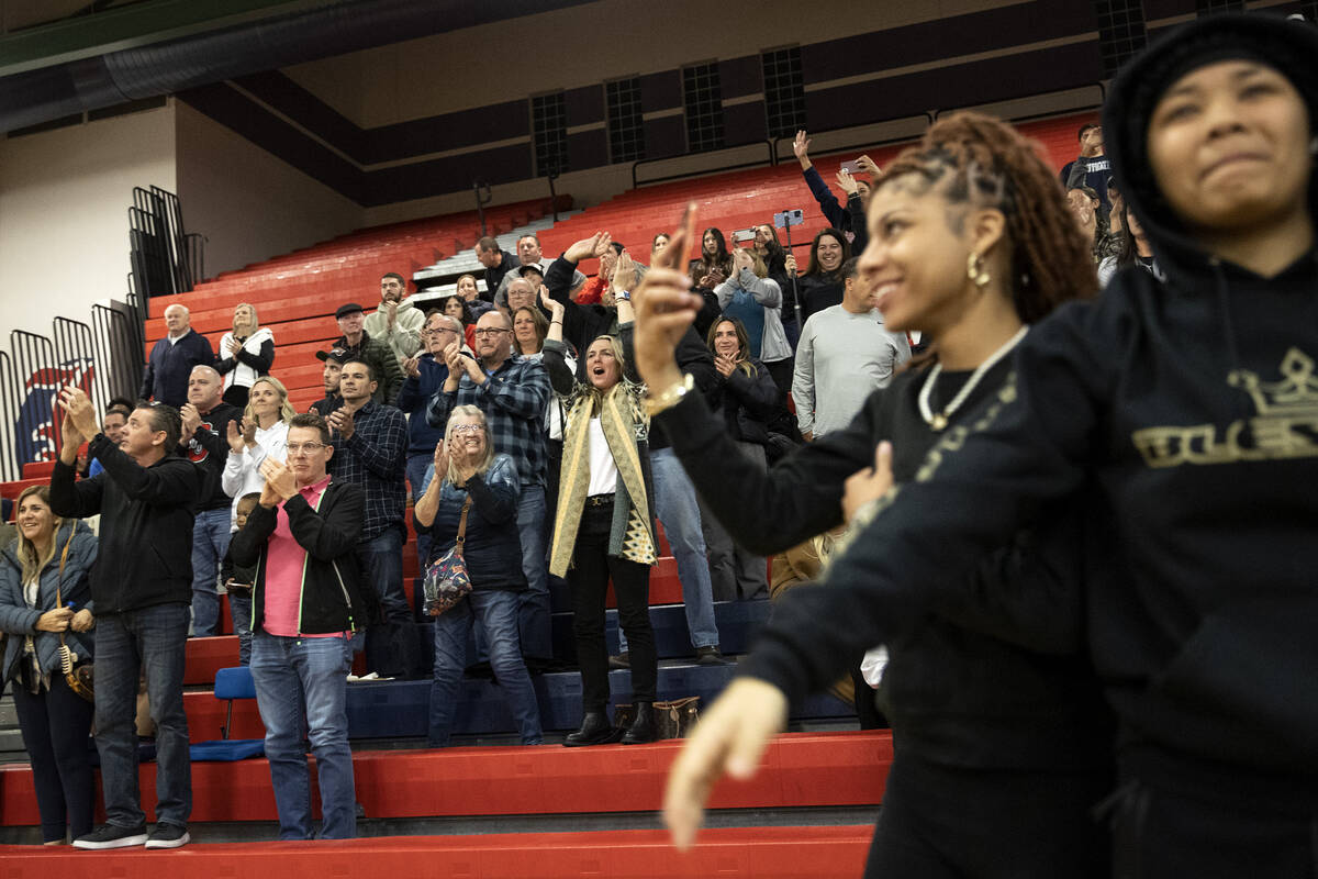 The Coronado crowd cheers after their team beat Liberty in a Class 5A Southern Region semifinal ...