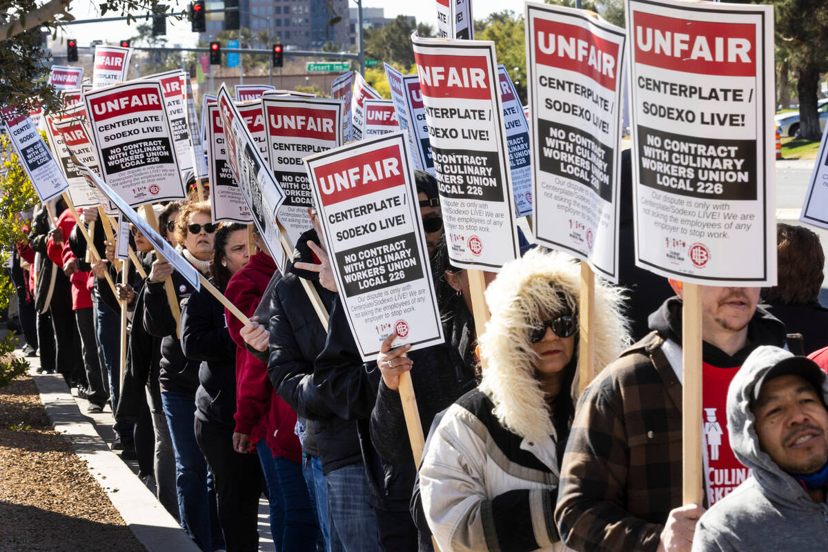 Culinary union pickets Sodexo Live! at Las Vegas Convention Center