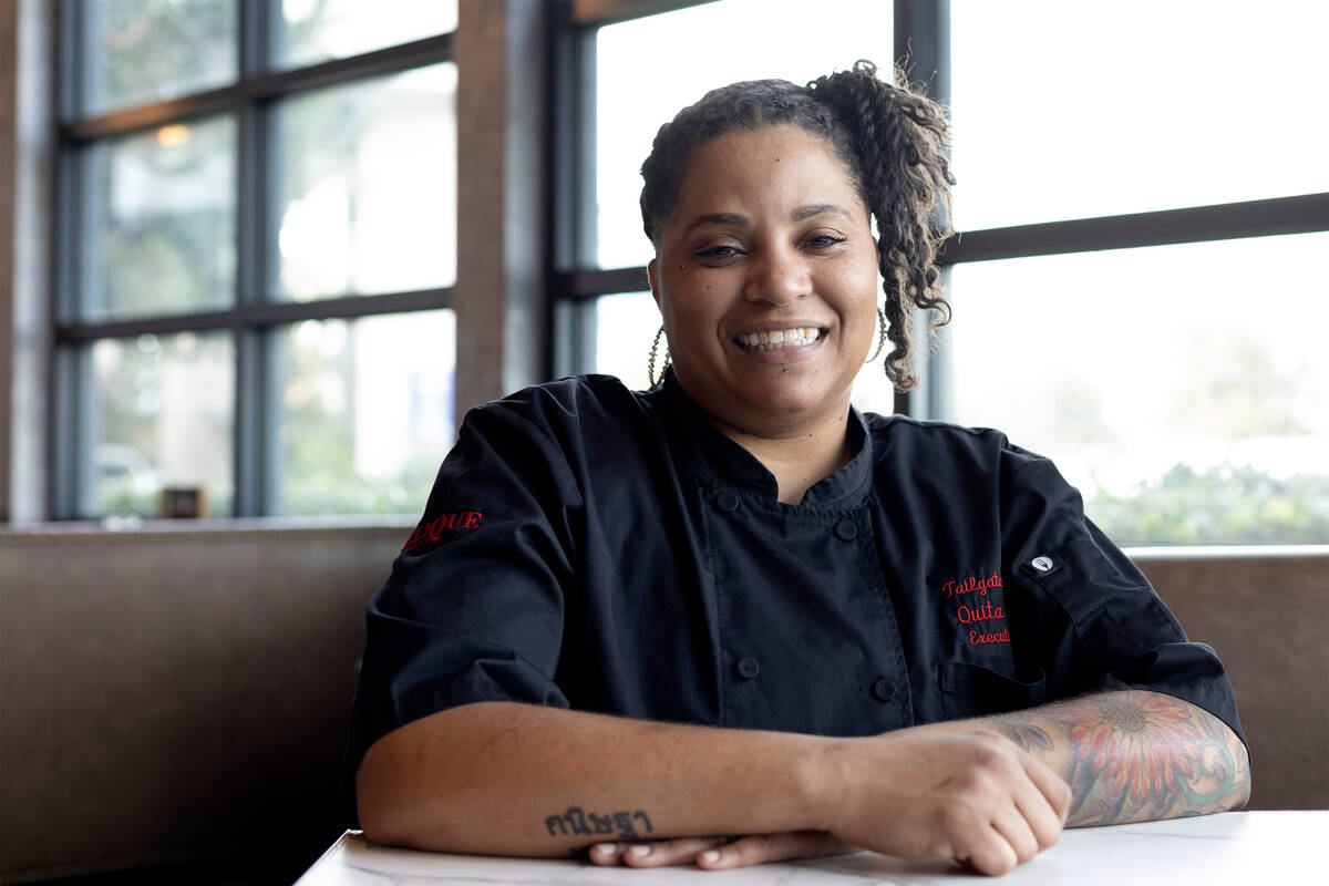 Marquita Duren, executive chef at Tailgate Social, at the restaurant in Palace Station on Frida ...