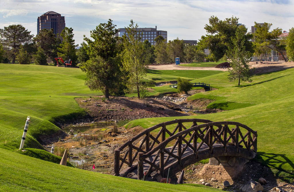 A refinished concrete bridge from the late 1950s is pictured at Wynn Golf Club in 2019 in Las V ...