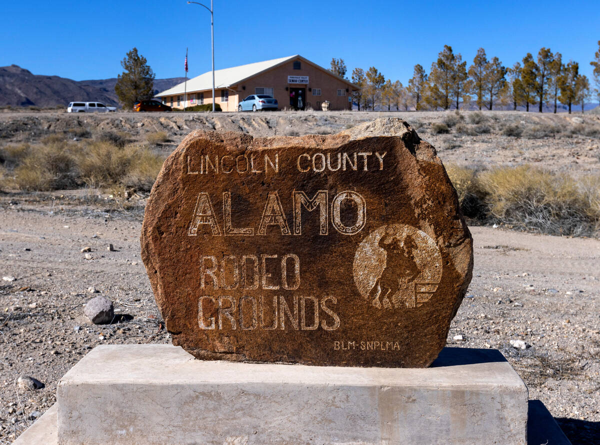 The Alamo Rodeo grounds sign is displayed near the Alamo Senior Center, on Friday, Feb. 10, 202 ...