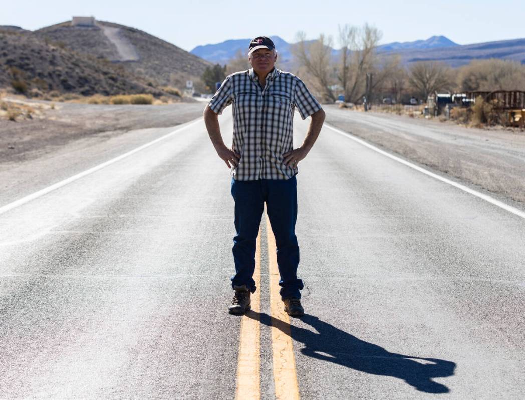 Vern Holaday, owner of Alamo Inn and chair of the Alamo town board, poses for a photo on U.S. H ...