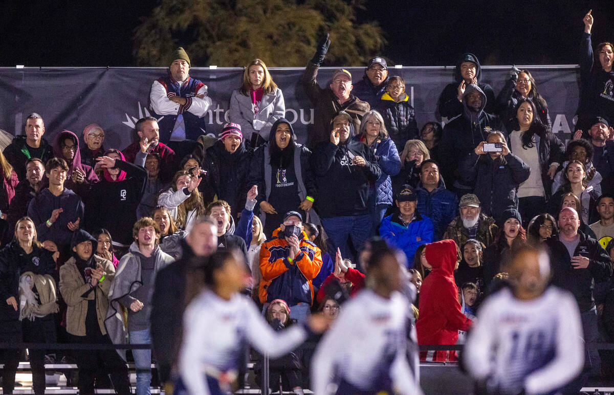 Desert Oasis fans are excited as their team scores against Legacy during the first half of thei ...