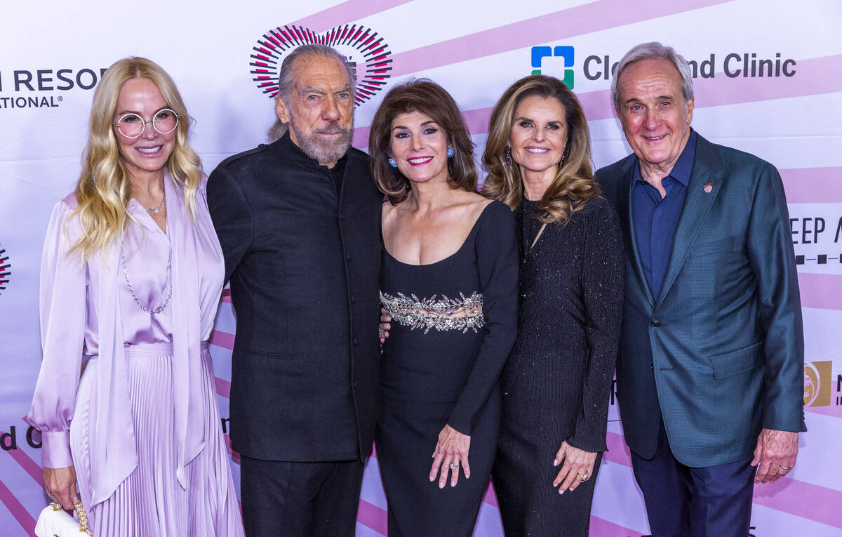 Eloise and John Paul DeJoria with Camille Ruvo, Maria Shriver and Larry Ruvo on the Red Carpet ...