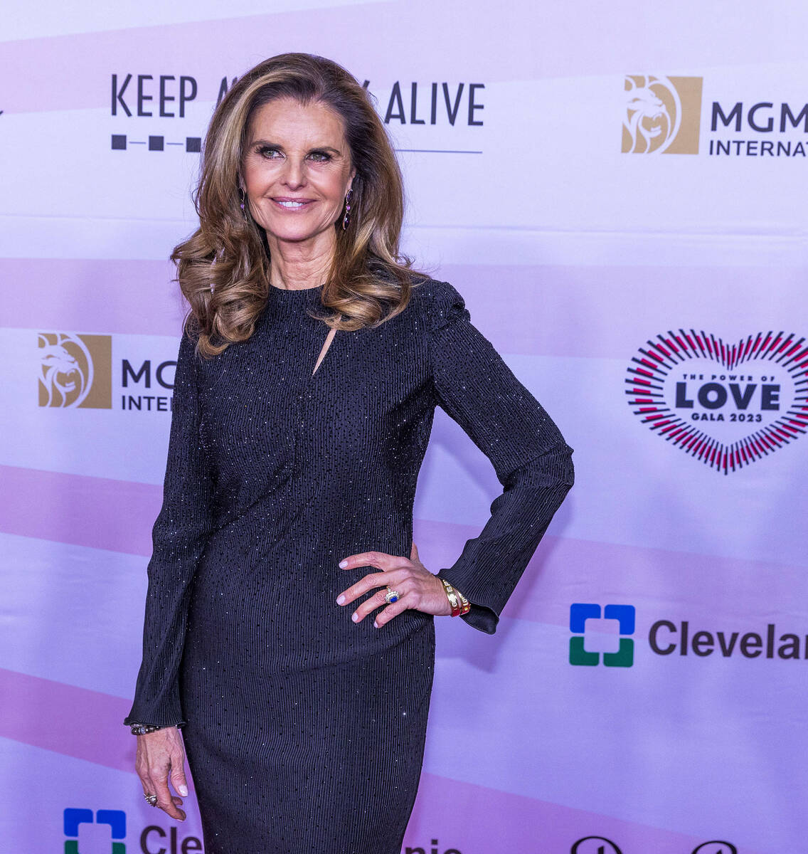 Maria Shriver on the Red Carpet for the Power of Love gala at the MGM Grand Garden Arena on Sat ...
