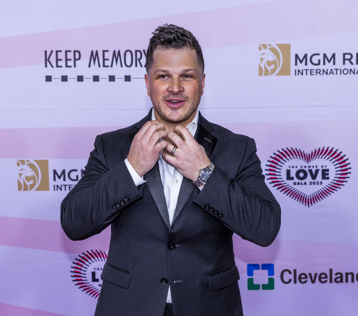 VGK Host Mark Shunock on the Red Carpet for the Power of Love gala at the MGM Grand Garden Aren ...