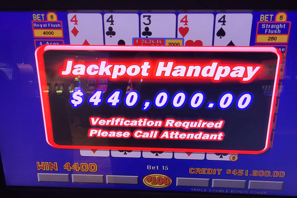 A video poker player won $440,000 on Saturday, Feb. 18, 2023, at Caesars Palace in Las Vegas. ( ...