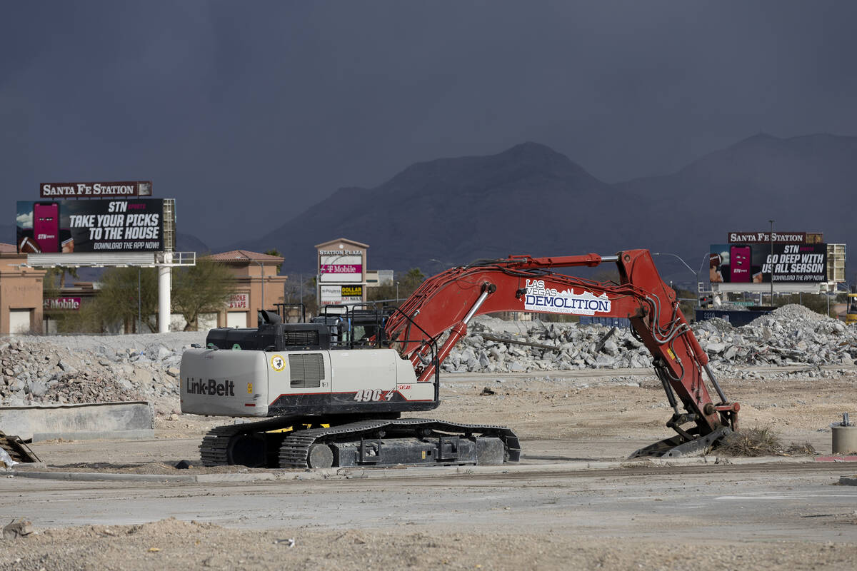 Heavy machinery and rubble at the now-demolished Texas Station property next to Fiesta Rancho H ...