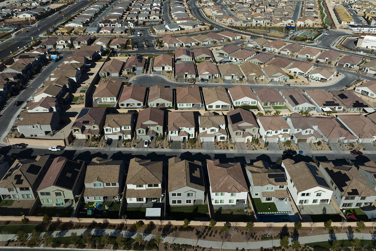 Aerial photograph of property in the northwest of Las Vegas in Skye Canyon, on Wednesday, Dec. ...