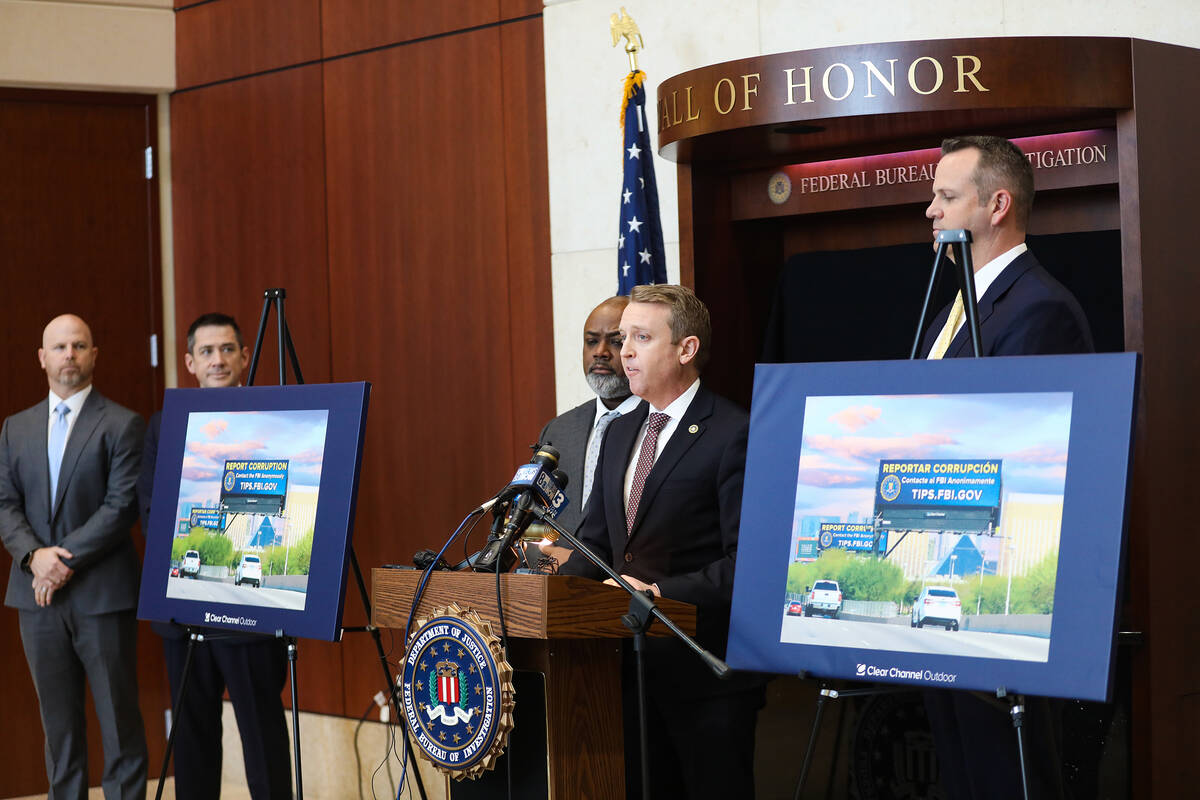 Las Vegas FBI Special Agent in Charge Spencer Evans speaks at a press conference at the FBI Joh ...