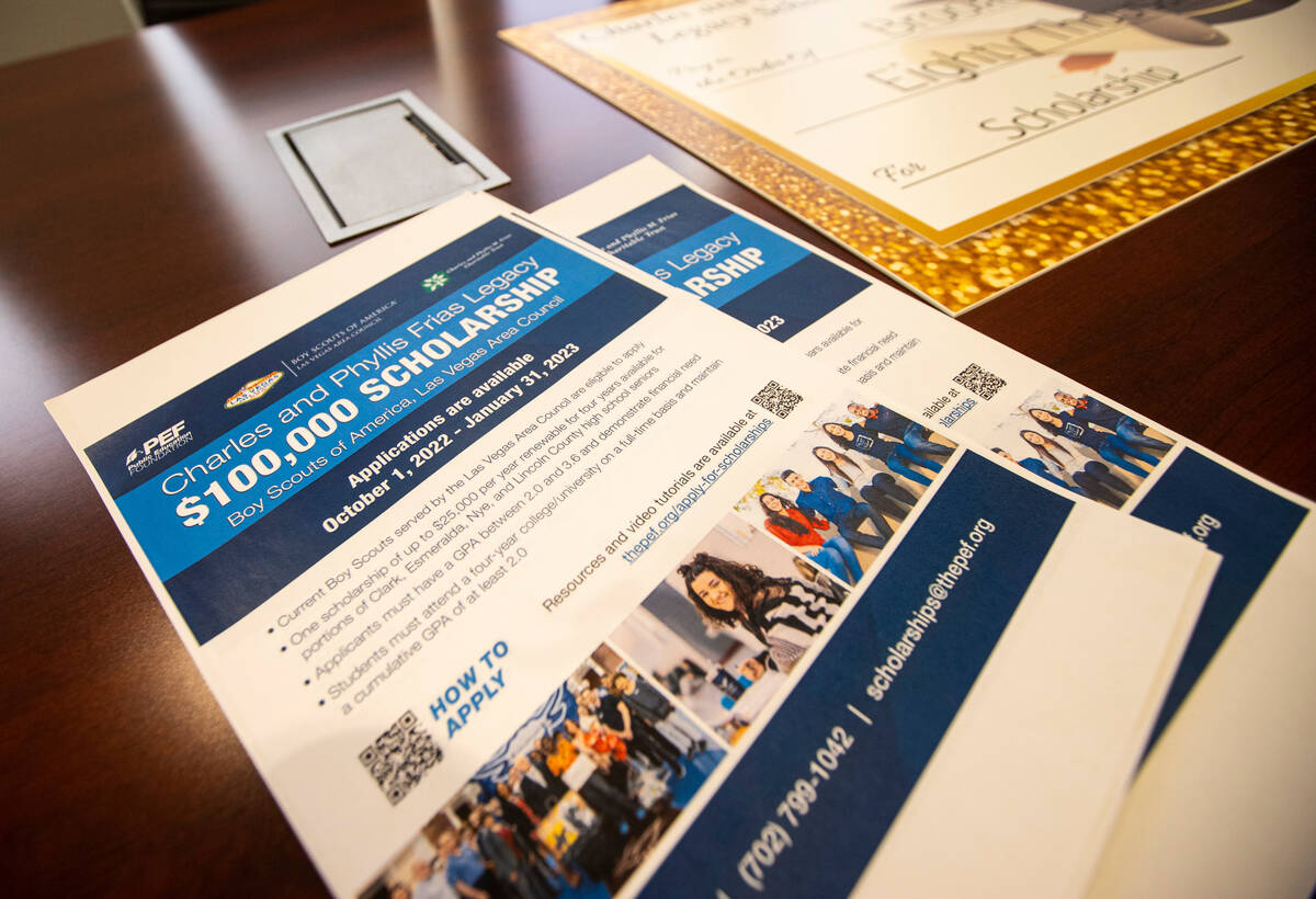 Information on scholarships offered by the Charles and Phyllis M. Frias Charitable Trust is see ...