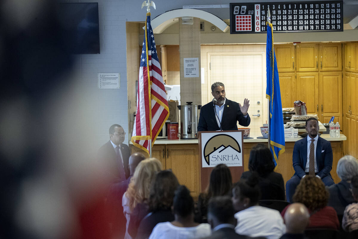 Congressional Black Caucus Chairman Rep. Steven Horsford, D-Nev., speaks during an event held b ...