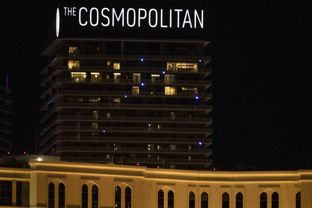 The Cosmopolitan of Las Vegas is seen in this Dec. 16, 2019, file photo. (Ellen Schmidt/Las Veg ...