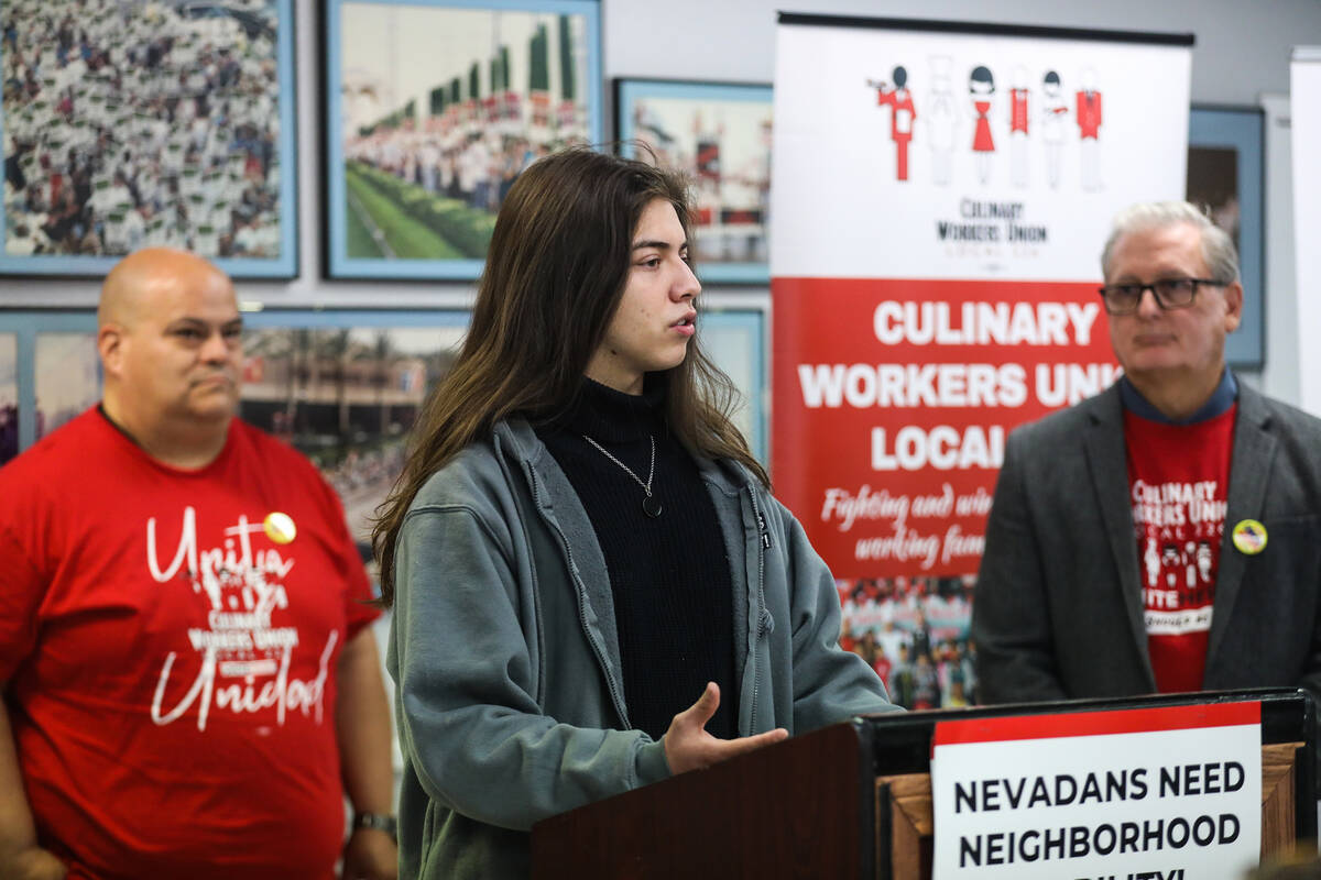 Ivan Lopez, a Culinary Worker Local 226 member who works as a porter on the Las Vegas Strip, ad ...