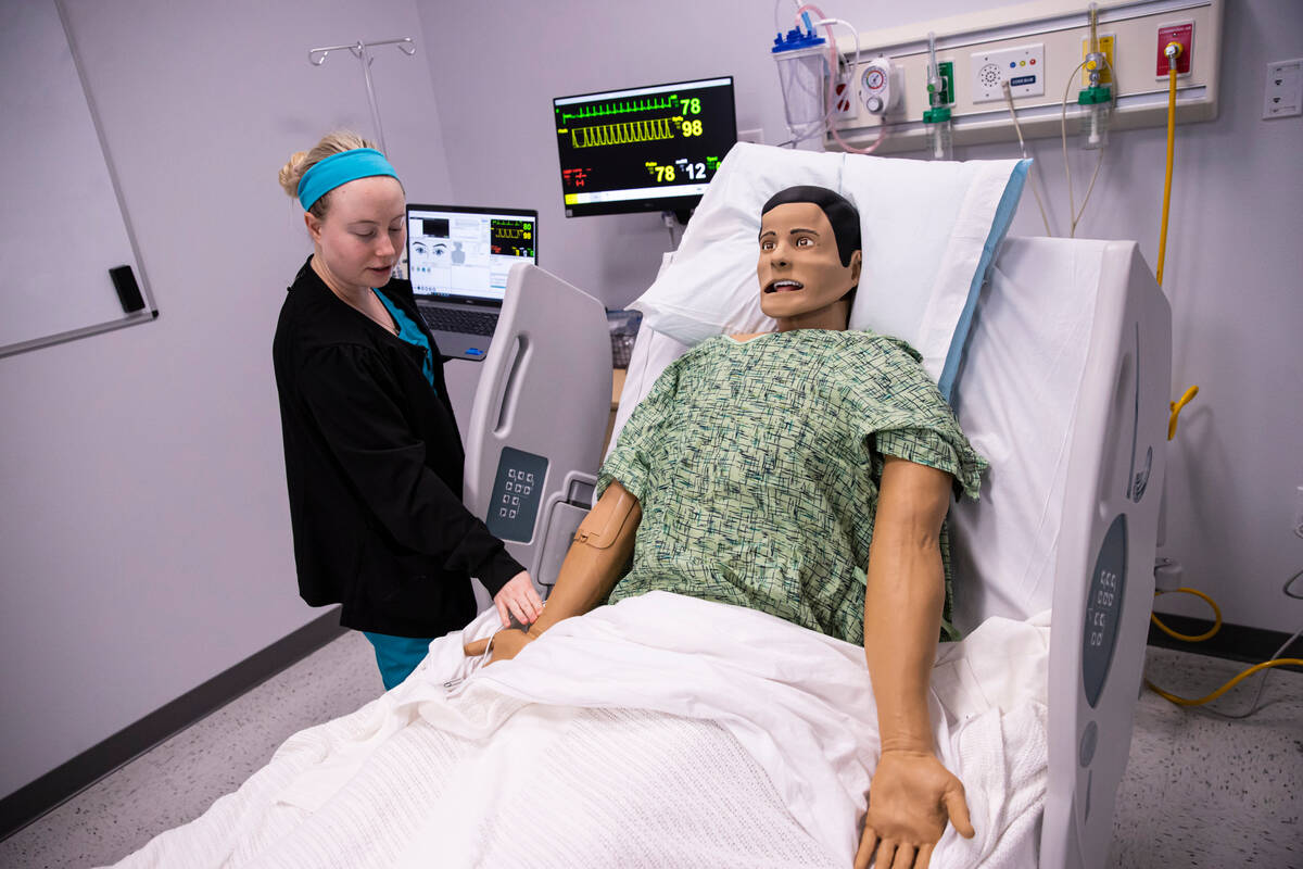 Claire Duerson, immersive simulation technician at Grand Canyon University’s accelerated ...