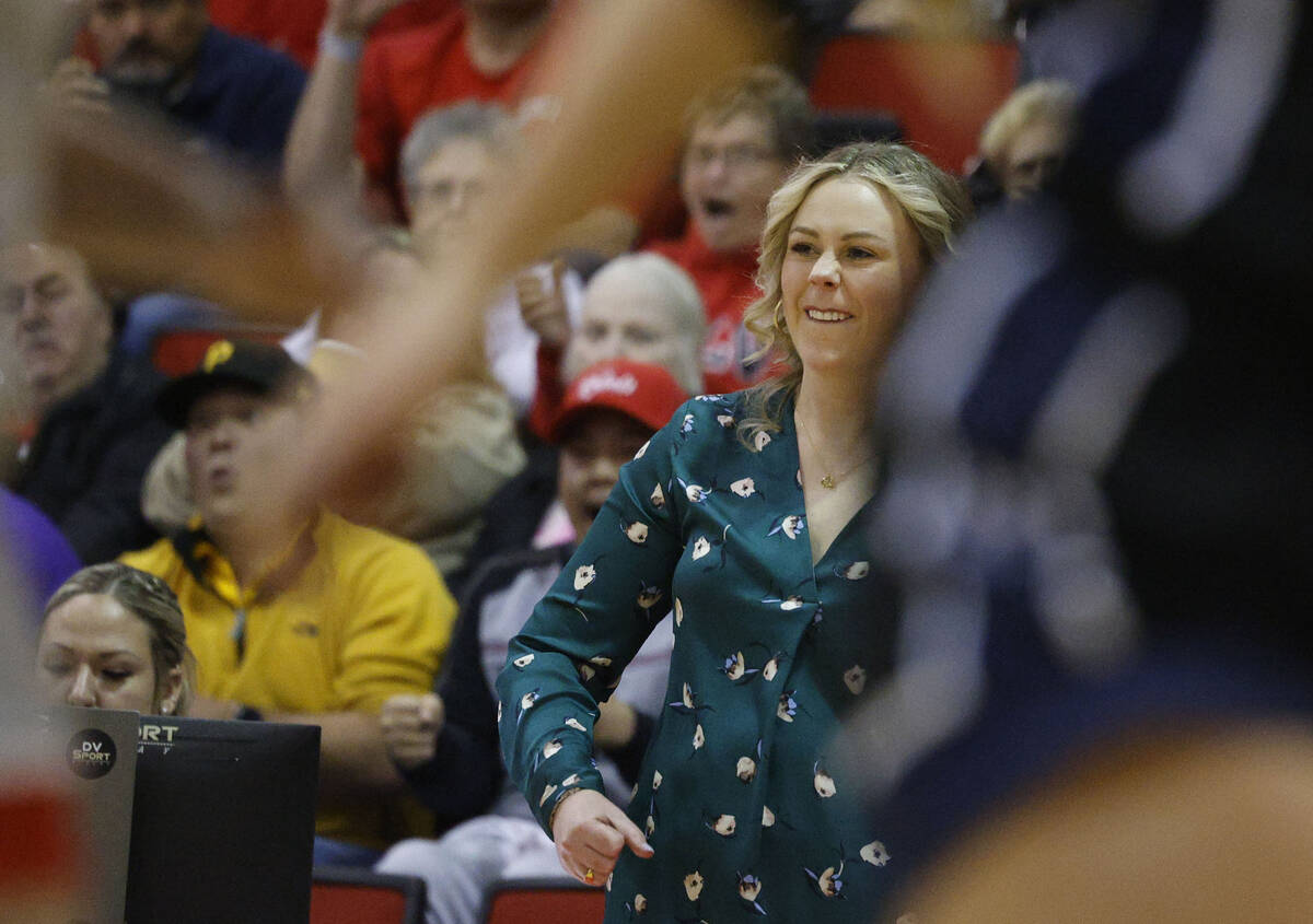 UNLV Lady Rebels head coach Lindy La Rocque watches her players during the second half of an NC ...