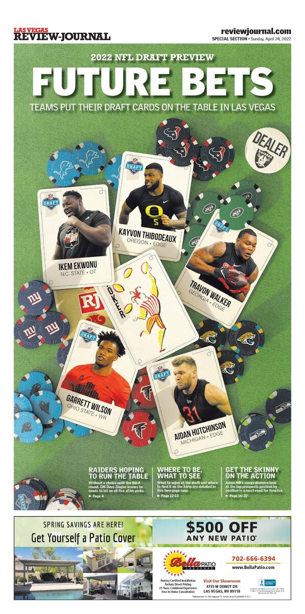 Special Section, for the RJ’s 2022 NFL draft preview. (John Hornberg/Las Vegas Review-Journal)