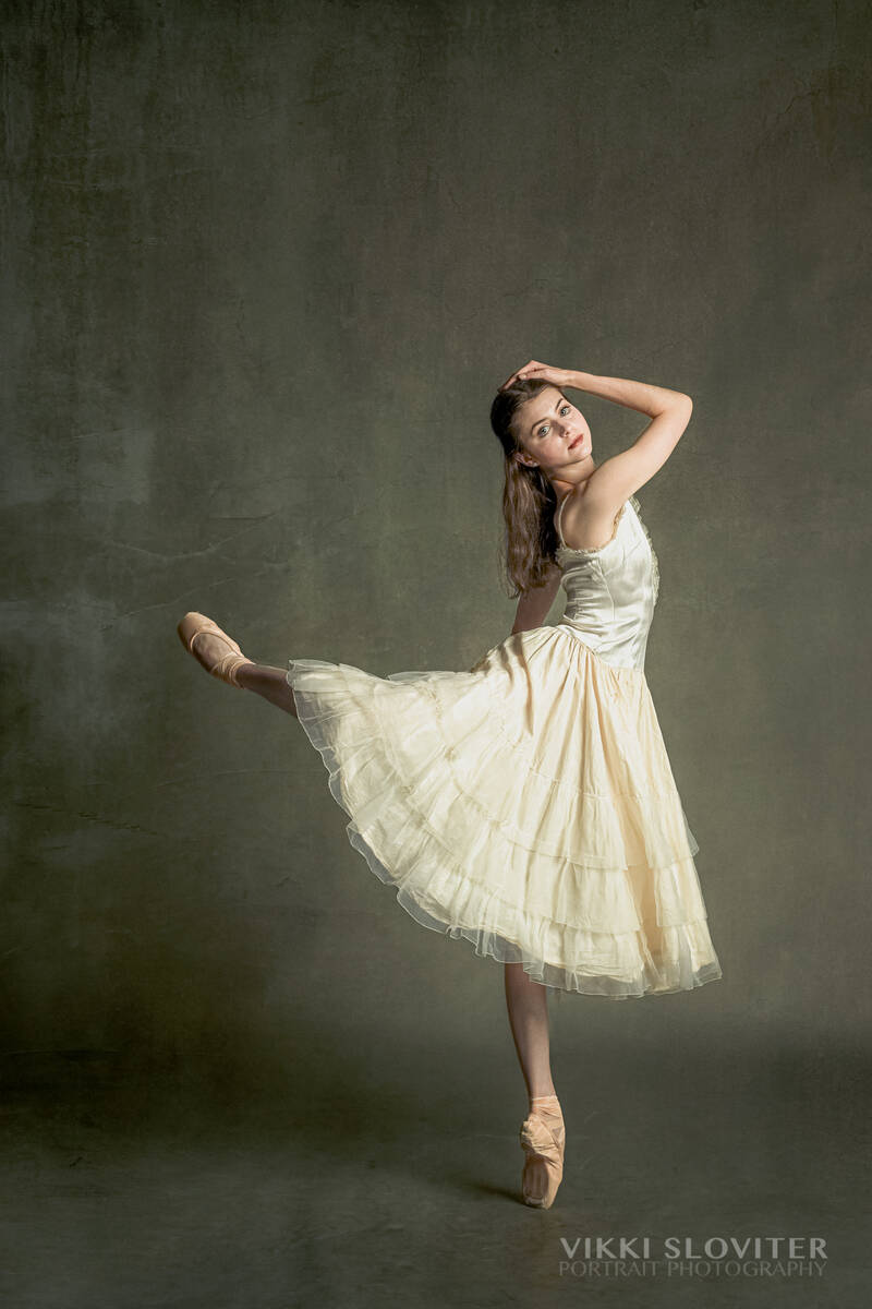 Selena Knowlton poses for a photo while en pointe. A ballerina with the Nevada Ballet Theatre, ...