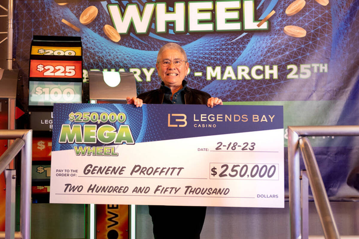 Genene Proffitt of Sparks became the first $250,000 winner of the Mega Wheel promotion on Frida ...