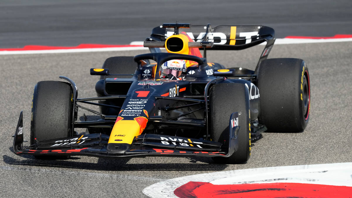 Red Bull driver Max Verstappen of the Netherlands steers his car during a Formula One pre seaso ...