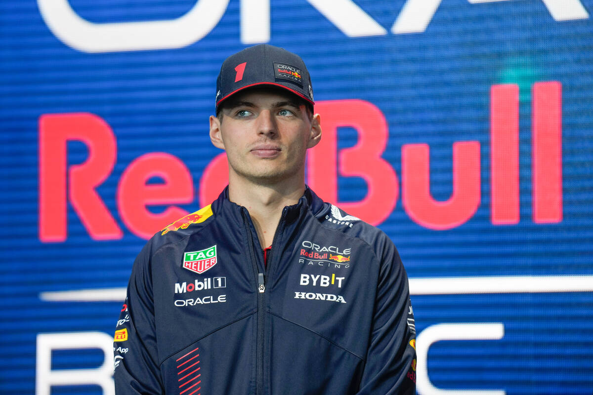 Red Bull Racing driver Max Verstappen participates in an Oracle Red Bull Racing event in New Yo ...