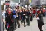 Southwest flight attendants hold picket outside Convention Center