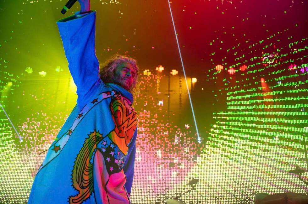 Wayne Coyne of The Flaming Lips performs at the Coca-Cola Roxy on Saturday, Oct. 15, 2022, in A ...