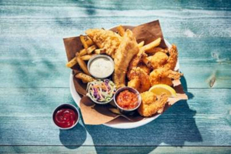 The Angler's Catch from Bonefish Grill, served during Lent, features crisp battered cod and shr ...