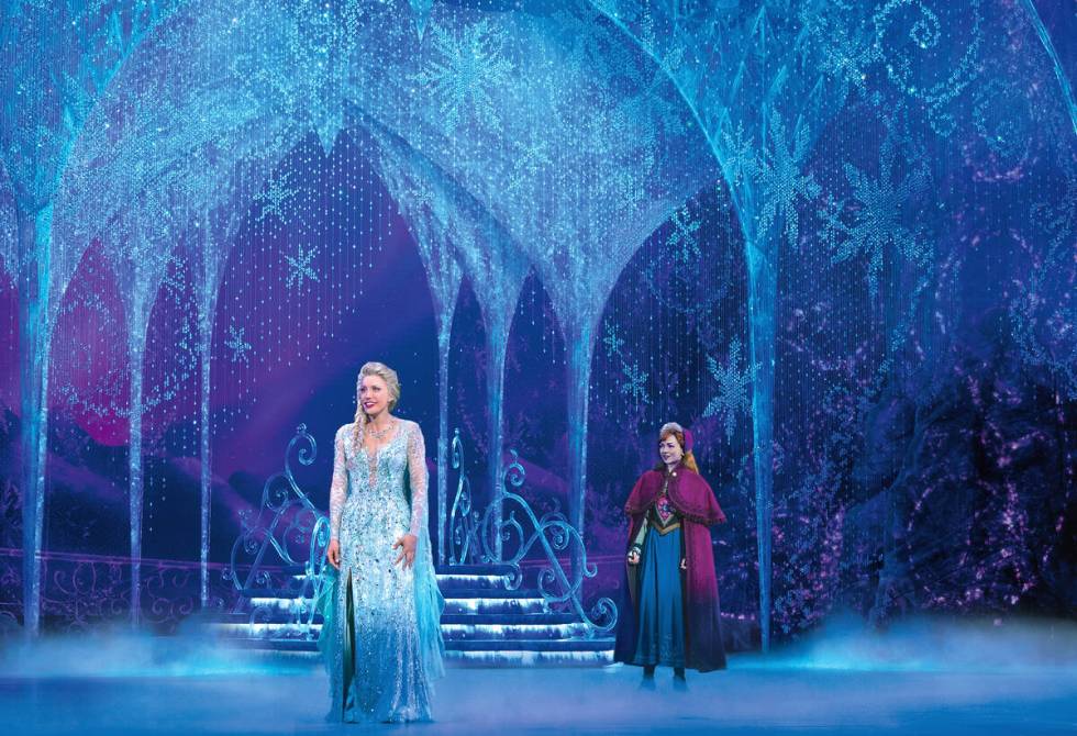 Caroline Bowman as Elsa, left, and Caroline Innerbichler as Anna in "Frozen," which o ...