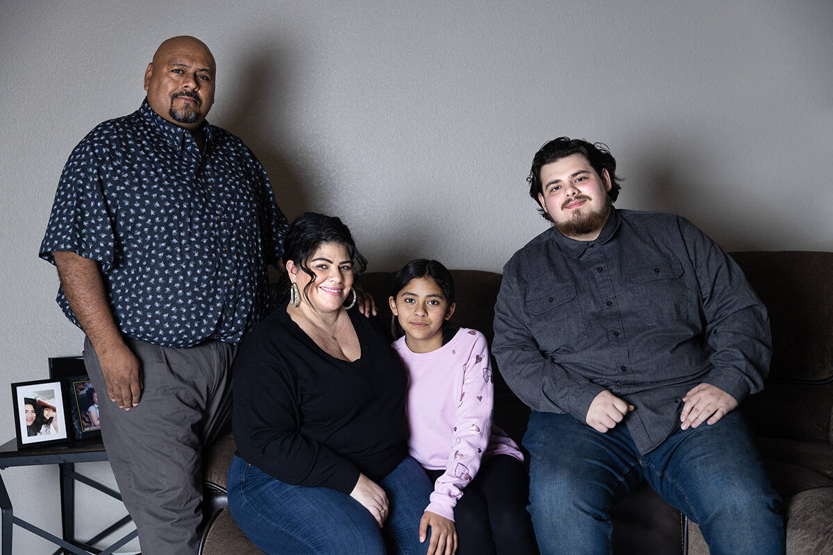 Jerry Olivas, from left, his wife Hanna Olivas, their daughter Sofia Olivas, 10, and Hanna  ...