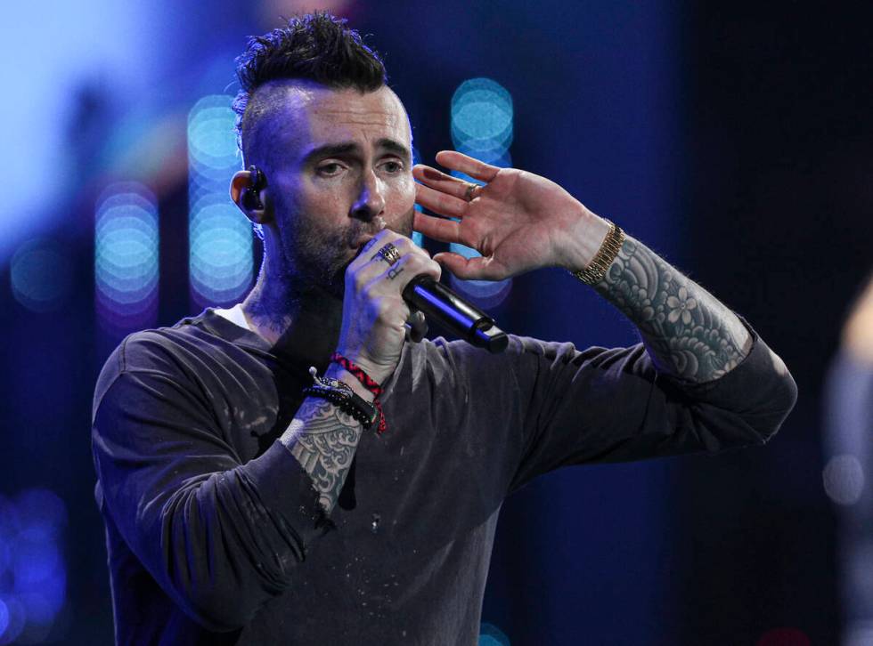 Maroon 5 performs at the Viña del Mar International Song Festival at the Quinta Vergara co ...