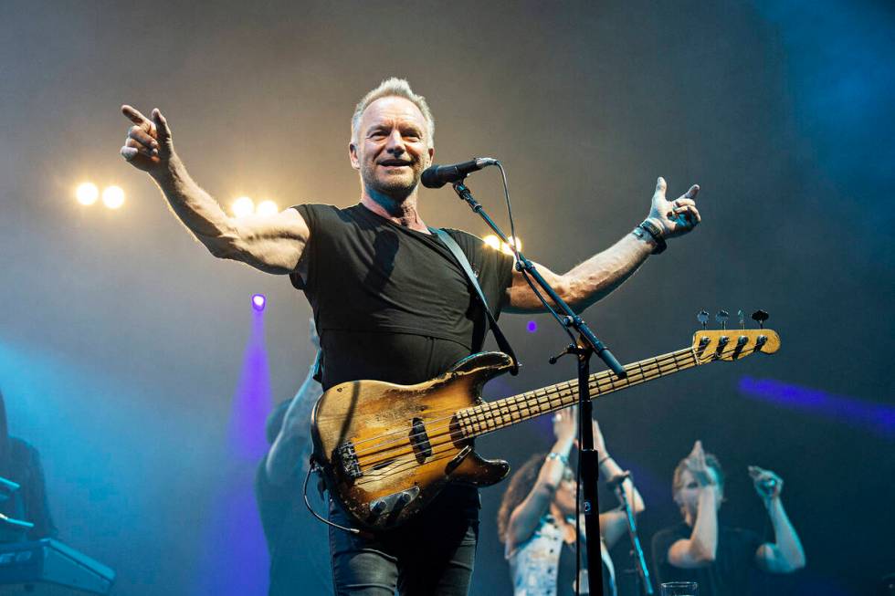 FILE - Sting performs at KAABOO Texas at AT&T Stadium on Sunday, May 12, 2019, in Arlington ...