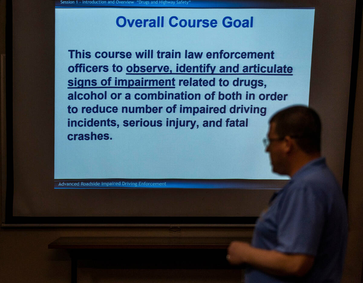 Metropolitan Police Department officer Mike Thiele reviews the course goals for the Advanced Ro ...