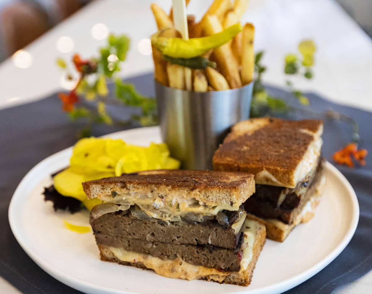 Meatloaf patty melt is displayed at Table 34, a local restaurant, at 600 E. Warm Springs Road, ...