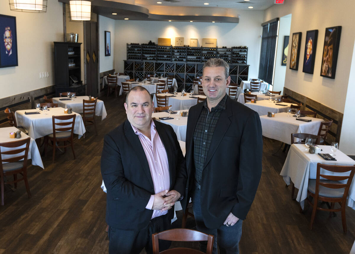 Table 34 owners Constantin Alexander, left, and Evan Glusman pose for a photo at their Las Vega ...