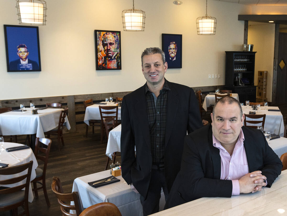 Table 34 owners Evan Glusman, left, and Constantin Alexander pose for a photo at their Las Vega ...