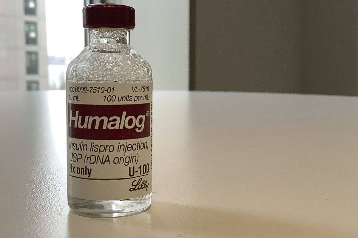 This Wednesday, March 1, 2023 photo shows a vial of Eli Lilly's Humalog insulin in New York. El ...