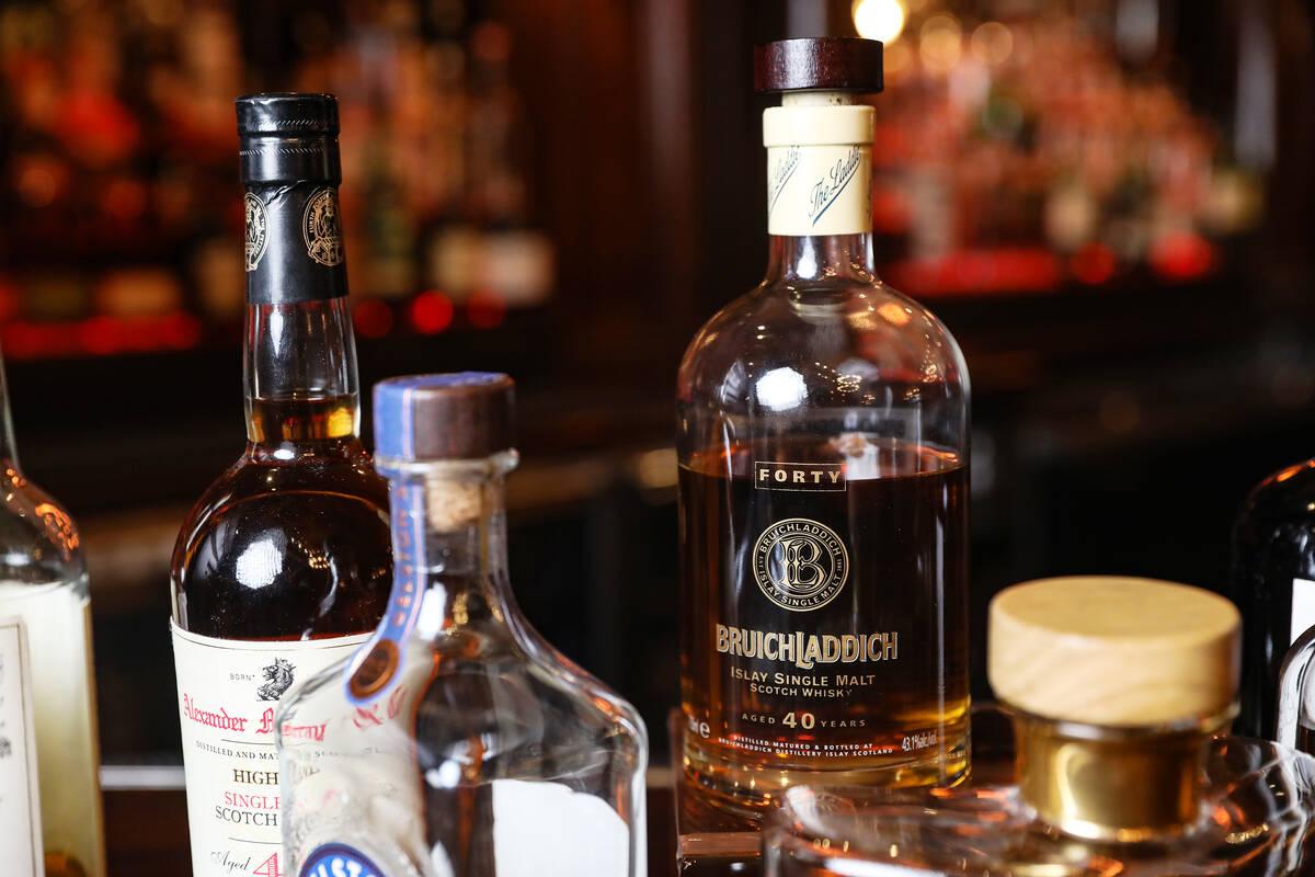 A bottle of Bruichladdich Islay single malt scotch whisky at Rí Rá Irish Pub at the S ...