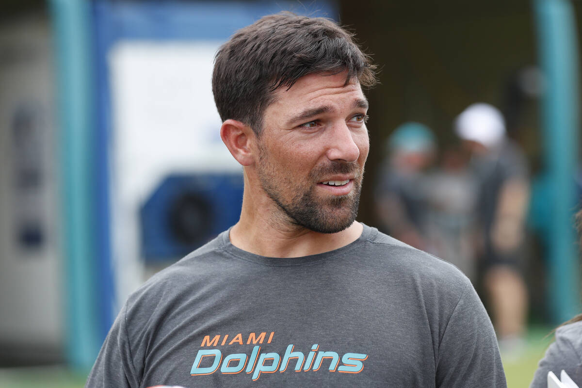 Miami Dolphins linebackers coach Rob Leonard is shown after the teams NFL football training cam ...
