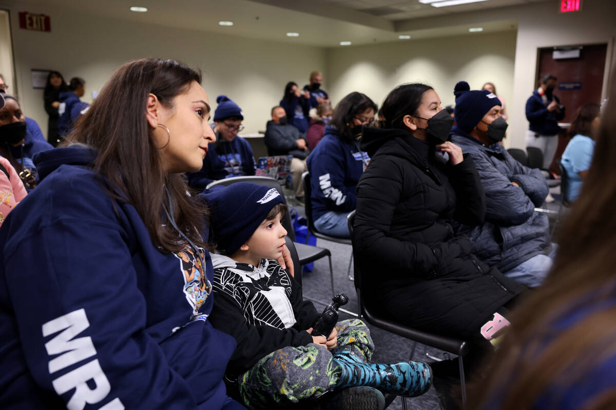 Erika Marquez, immigrant justice organizer with Make the Road Nevada, and her son Daniel Capote ...