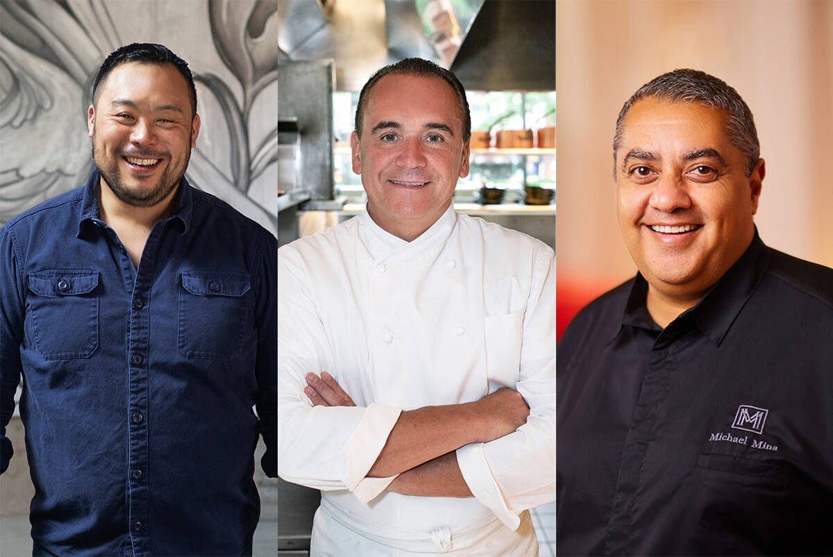 From left, David Chang, Jean-Georges Vongerichten and Michael Mina, three globally celebrated c ...