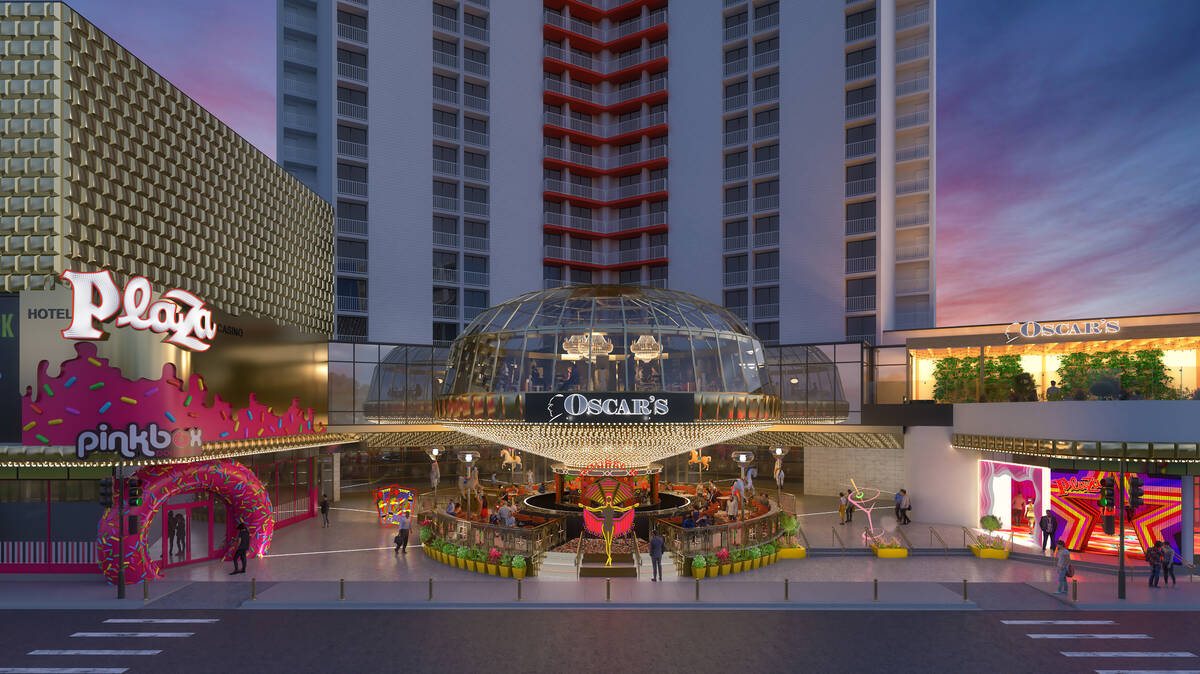 A rendering of renovations at the Plaza hotel-casino. The smoke-free gaming area, right, will h ...