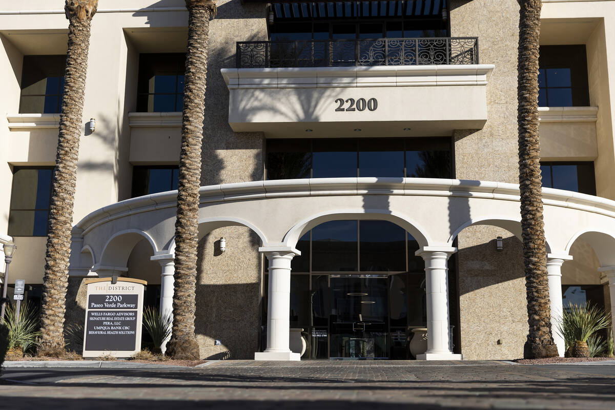 The exterior of an office building that houses an Ontrak Health office in Henderson is seen on ...